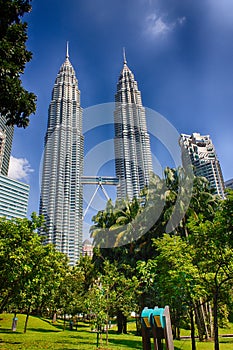 HDR photo of Petronas Twin Towers, Kuala, Lumpur