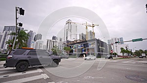 HDR stock video Brickell Miami SW 8th Street Tamiami Trail 2024