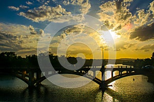 HDR Sunset at Lamar Bridge in Downtown Austin Texas