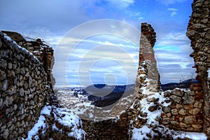 Hdr, wall of Rasnov fortress