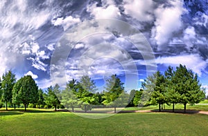 HDRI panorama of a park