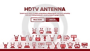 Hdtv Antenna Device Landing Header Vector