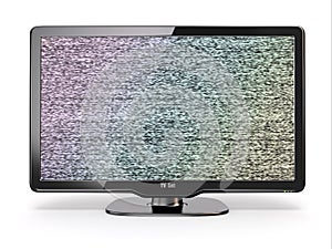 HDTV tv with noise screen. 3d