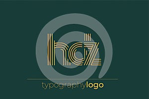 HDZ modern geometric typography logo