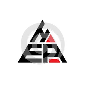 HEA triangle letter logo design with triangle shape. HEA triangle logo design monogram. HEA triangle vector logo template with red