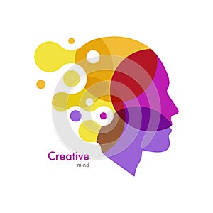 Head. Abstract creative mind. Human face. Vector