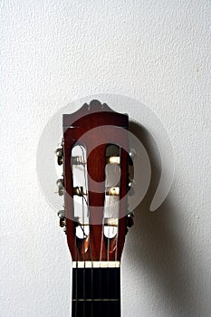 Head of an acoustic classical guitar