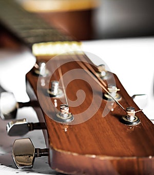 Head of acoustic guitar