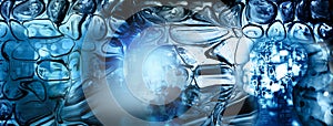 Head of artificial intelligence or ai blue glass bubble modern futuristic  abstract technology banner background