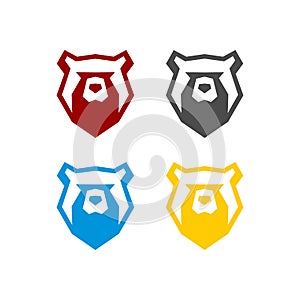Head bear animal logo vector template