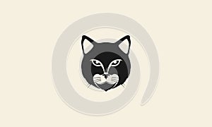 Head black cat forest logo vector icon symbol illustration graphic design