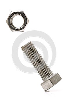 Head bolt and nut with washer