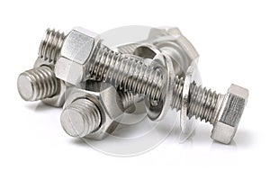 Head bolt and nut with washer