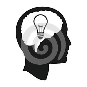 head brain bulb idea mind