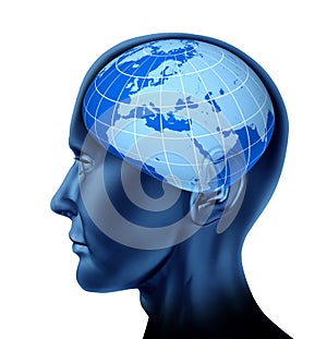 Head brain europe business man economist investor