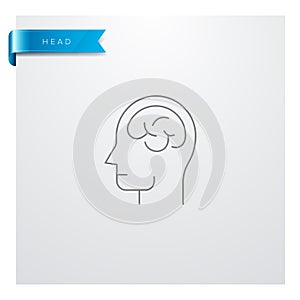 Head and Brain Line Icon