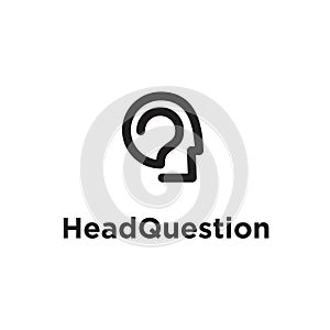 Head Brain questions logo vector icon design illustration isolated white background