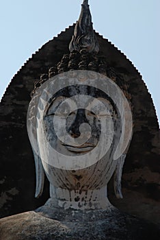 Head of buddha image in sukhothai historycal park