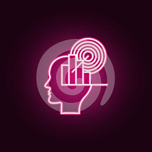 Head, business, graph neon icon. Elements of Creative thinking set. Simple icon for websites, web design, mobile app, info