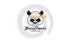 Head cartoon karate panda logo design vector icon symbol illustration