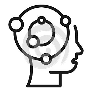 Head changes icon outline vector. Human mind