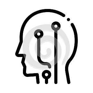 Head Check Biohacking Icon Vector Illustration