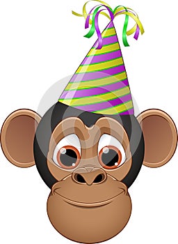 Head chimpanzee in a cap