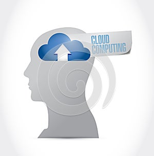 Head and cloud computing illustration design