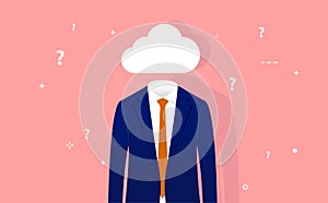 Head in the clouds - Businessman with empty head