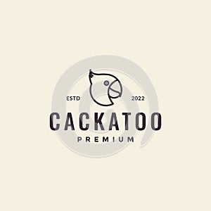Head cockatoo hipster vintage logo