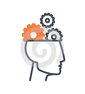 Head with coghweel icon