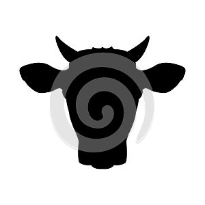 Head of a Cow. Cow head icon. Cow head silhouette. Farm animal . Vector illustration