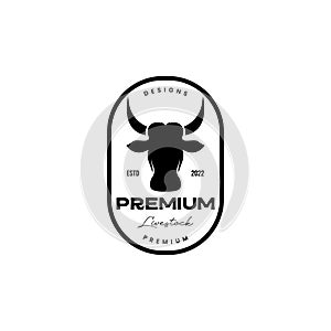 Head cow isolated badge vintage logo