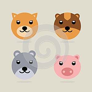 head cute animal collection
