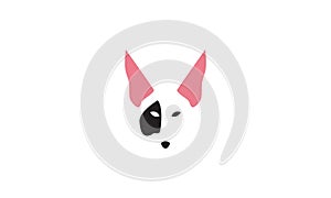 Head cute face Bull Terrier logo vector icon illustration design
