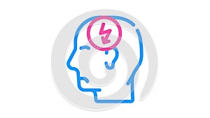 head cutting ache, headache color icon animation