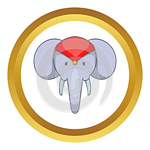 Head of decorated elephant vector icon