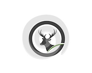 Head deer animals logo black silhouete icons photo