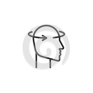 Head dizziness line icon