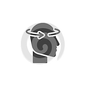 Head dizziness vector icon