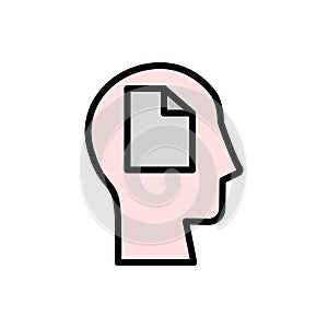 head document icon. Simple color with outline vector elements of brain process icons for ui and ux, website or mobile application