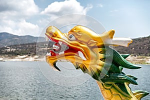 Head of a dragon on the bow of a dragon boat
