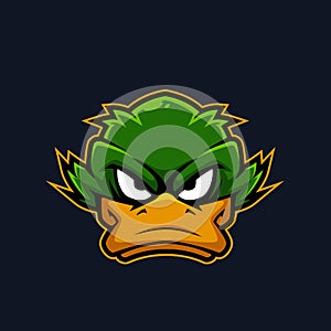 head duck mascot logo cartoon