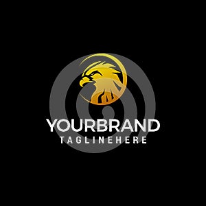 Head eagle logo design concept template