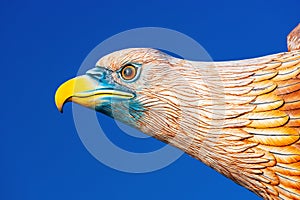 Head of eagle statue at Eagle Square Langkawi, Malaysia.