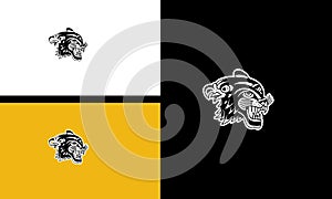 head eagle and tiger vector line art design