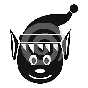 Head elfin icon, simple style