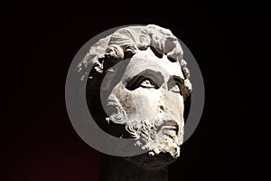 Head of Emperor Antoninus Pius in Graeco roman museum