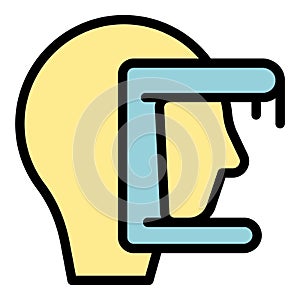 Head eye correction icon vector flat