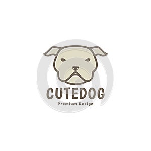 Head face bull dog brown cute logo symbol icon vector graphic design illustration idea creative